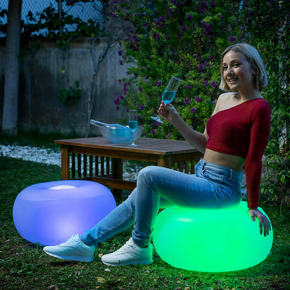 InnovaGoods aufblasbares LED-Sessel-Hocker-Set mit RGB-Beleuchtung und Fernbedienung – Ansicht 7
