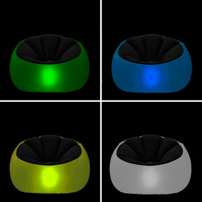 InnovaGoods aufblasbares LED-Sessel-Hocker-Set mit RGB-Beleuchtung und Fernbedienung – Rückansicht