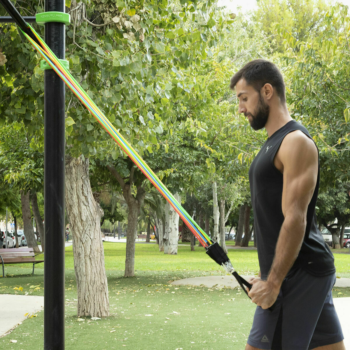 Liegestützbrett mit Widerstandsbändern und Fitness-Zubehör von InnovaGoods – Ansicht 7