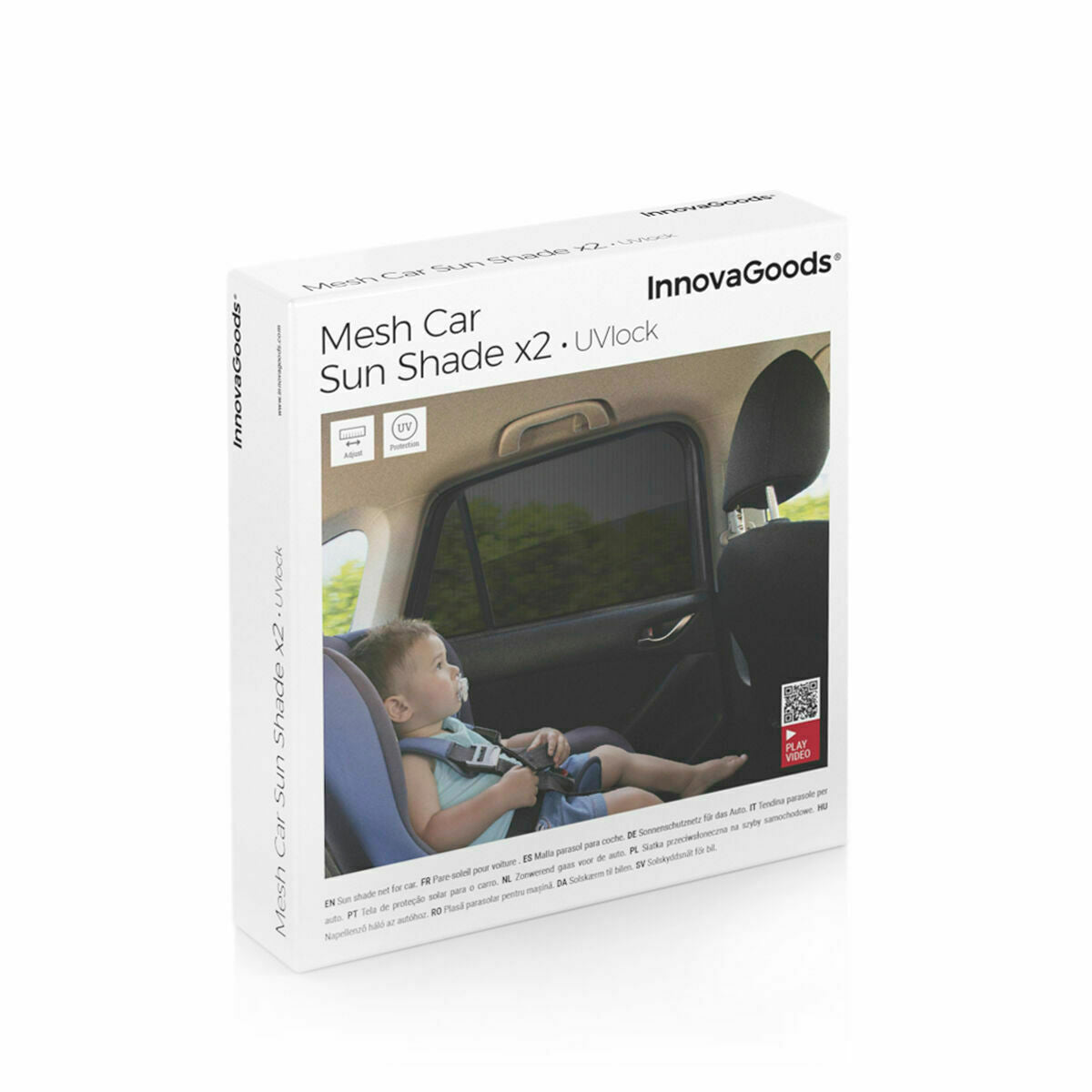 InnovaGoods Sonnenschutzgitter für das Auto, 4 Stück, schwarz – Anwendungsansicht