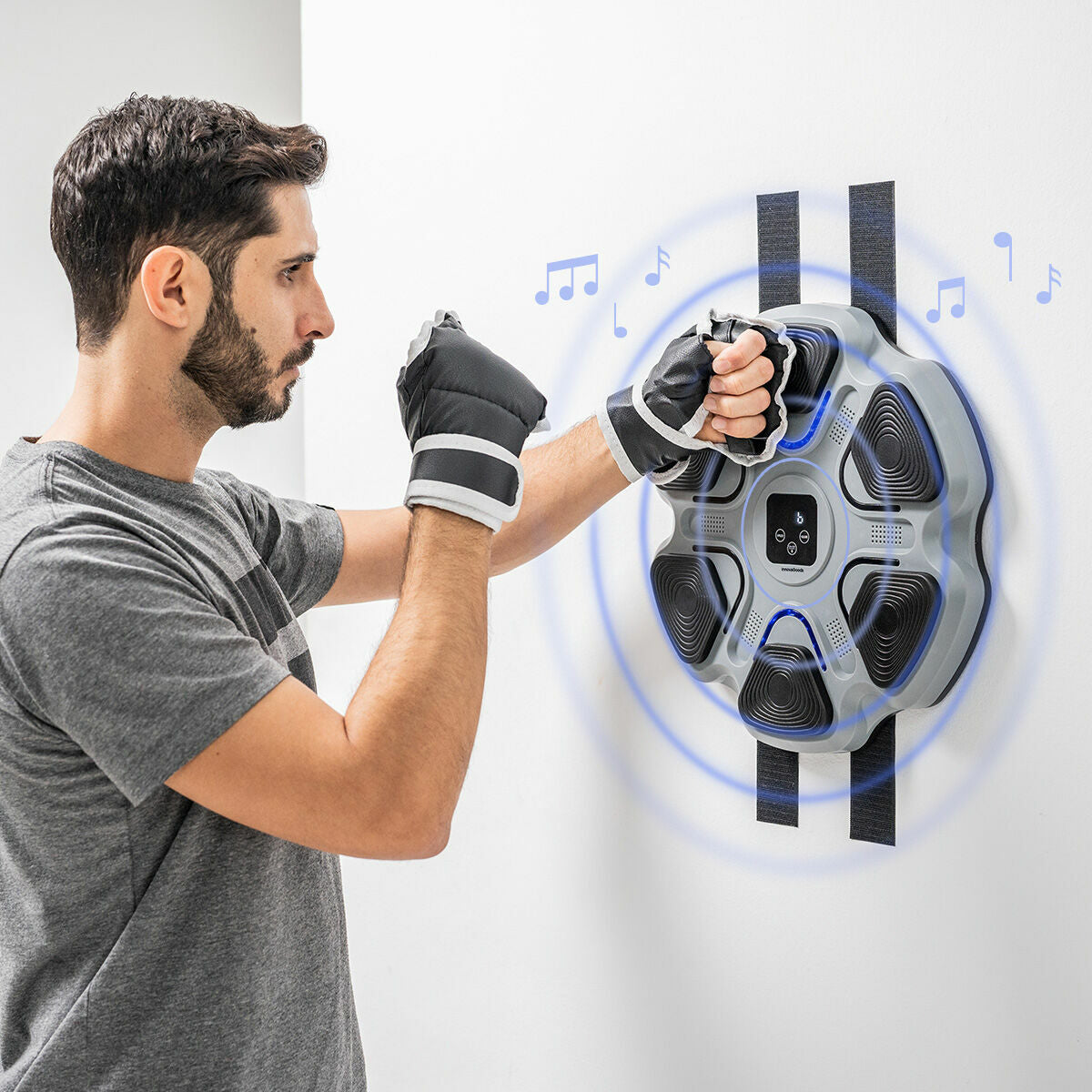 InnovaGoods Trainings- und Reflexball-Set mit wiederaufladbarer Musik-Boxmaschine – Rückansicht