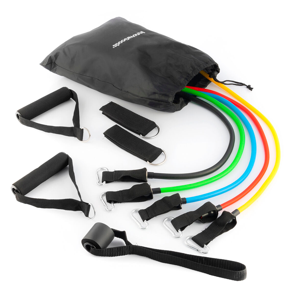 Vibrationsplatte Pack mit Lautsprecher, Fernbedienung und Widerstandsbändern mit Übungsanleitung InnovaGoods – Rückansicht