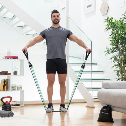 InnovaGoods Bauchmuskeltrainer-Set mit klappbarem Bauchtrainer und Widerstandsbändern – Ansicht 8