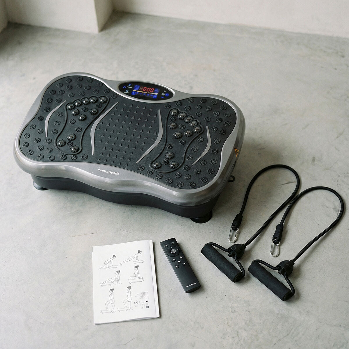 InnovaGoods Vibrationsplatte mit Lautsprecher, Widerstandsbändern, Fernbedienung und Sportgürtel – Ansicht 7