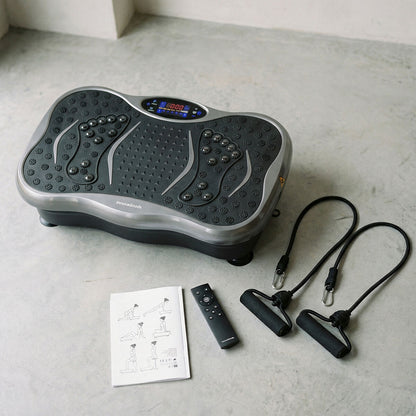 InnovaGoods Vibrationsplatte mit Lautsprecher, Widerstandsbändern, Fernbedienung und Sportgürtel – Ansicht 7