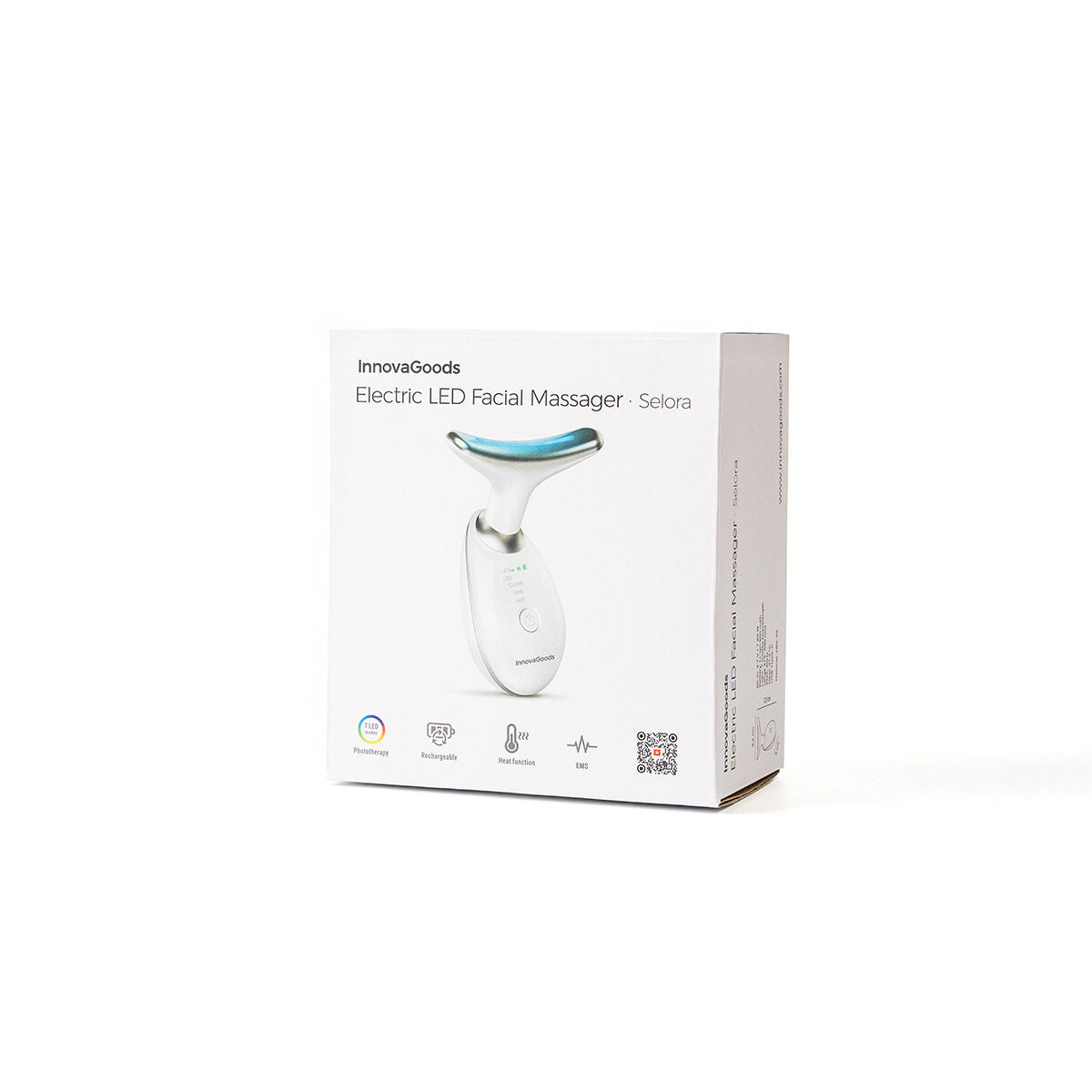 Pack straffendes LED-EMS-Wärme-Gesichtsmassagegerät und Rice Joyboost Gesichtsserum 30 ml InnovaGoods