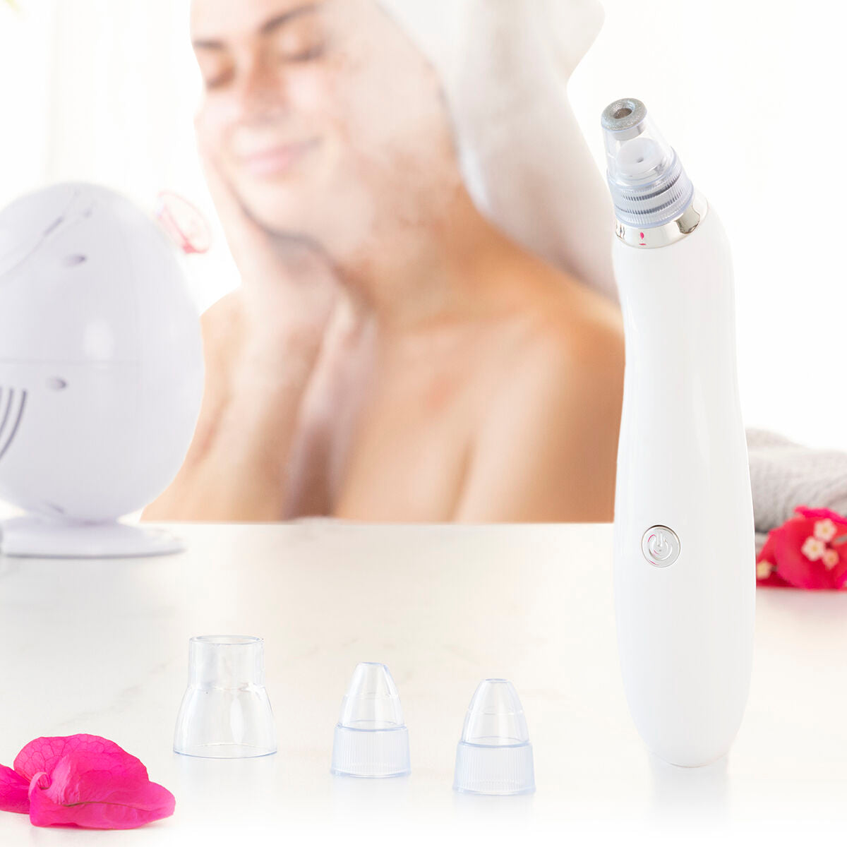 Set Elektrischer Gesichtsreiniger gegen Mitesser und Gesichtsreinigungsgel Rice Joypure 200 ml InnovaGoods