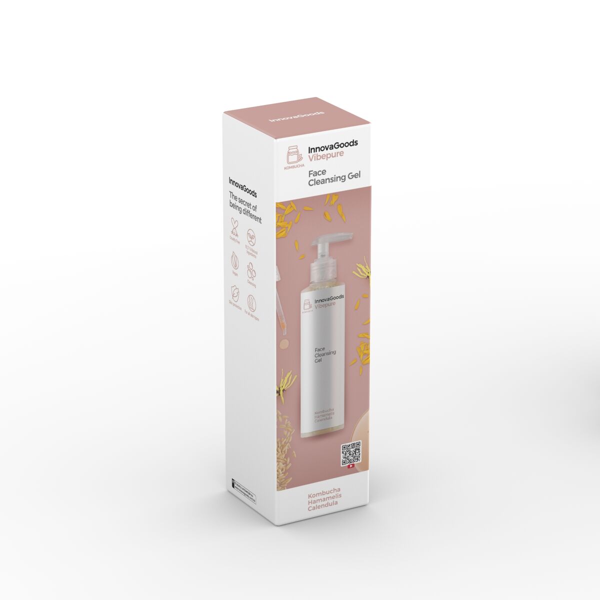 Set Gesichtsreinigungsgerät gegen Unreinheiten wiederaufladbar + Kombucha Gel 200 ml InnovaGoods