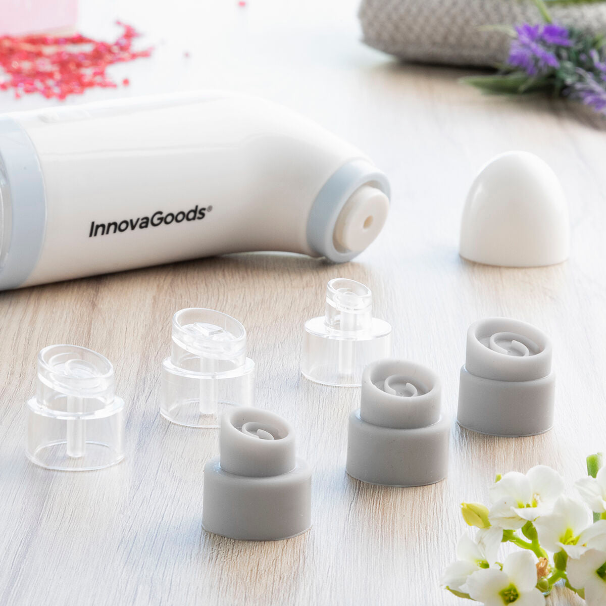Set Gesichtsreinigungsgerät gegen Unreinheiten wiederaufladbar + Kombucha Gel 200 ml InnovaGoods