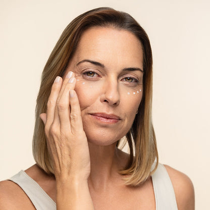 Pack Augenmassagegerät Anti-Aging mit Phototherapie und Thermotherapie und Augencreme Rice Joyglow 15 ml InnovaGoods