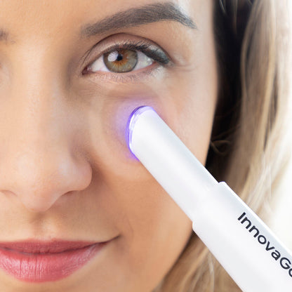 Pack Augenmassagegerät Anti-Aging mit Phototherapie und Thermotherapie und Augencreme Rice Joyglow 15 ml InnovaGoods