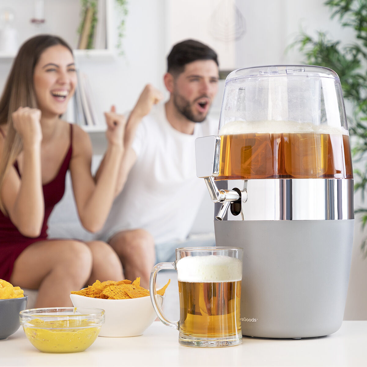 Pack Bierkühler-Spender InnovaGoods und 2 faltbare Sonnenbrillen Sunfold Spain Black