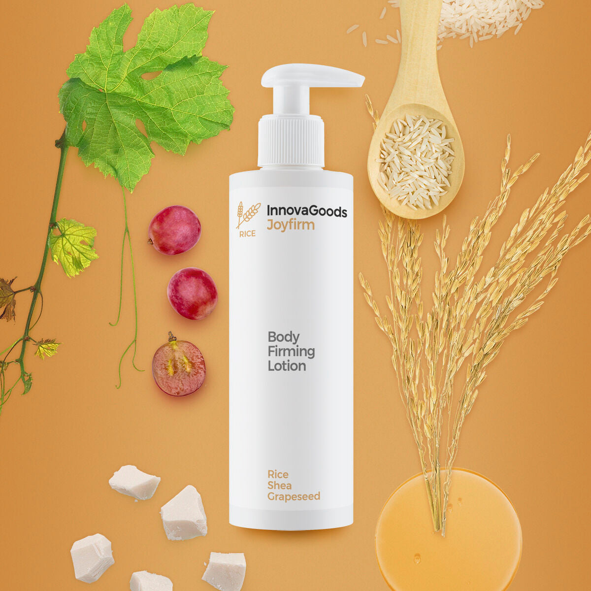 InnovaGoods Calmagner Nacken- und Rückenmassagegerät mit Rice Joyfirm Körperlotion 250 ml – Detailansicht