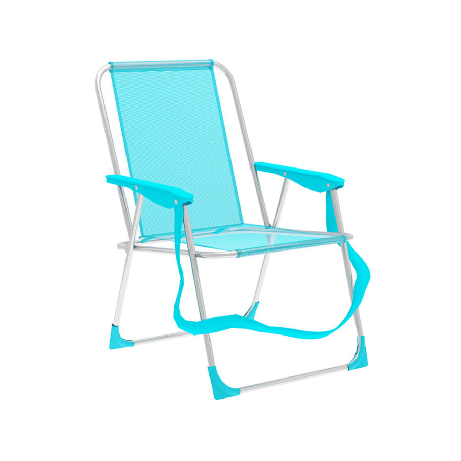 Marbueno Klappstuhl aus Aluminium in Aquamarin für Strand und Camping – Produktansicht