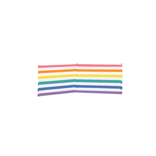 Windschutz 3 Stangen Stahl Polyester Bunte Streifen 240X80 cm Strand, Pool, Garten