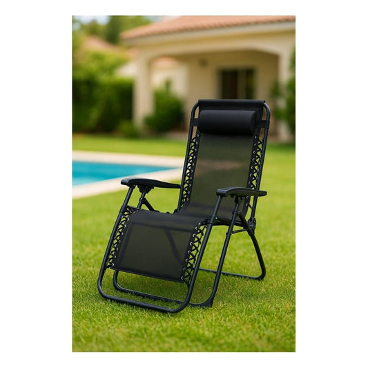 Gepolsterte Campingstuhl Marbueno Schwarz 90 x 108 x 66 cm