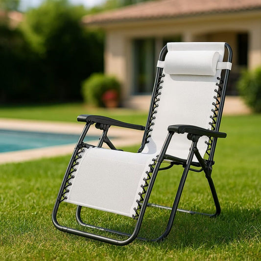 Gepolsterte Campingstuhl Marbueno Grau 90 x 108 x 66 cm
