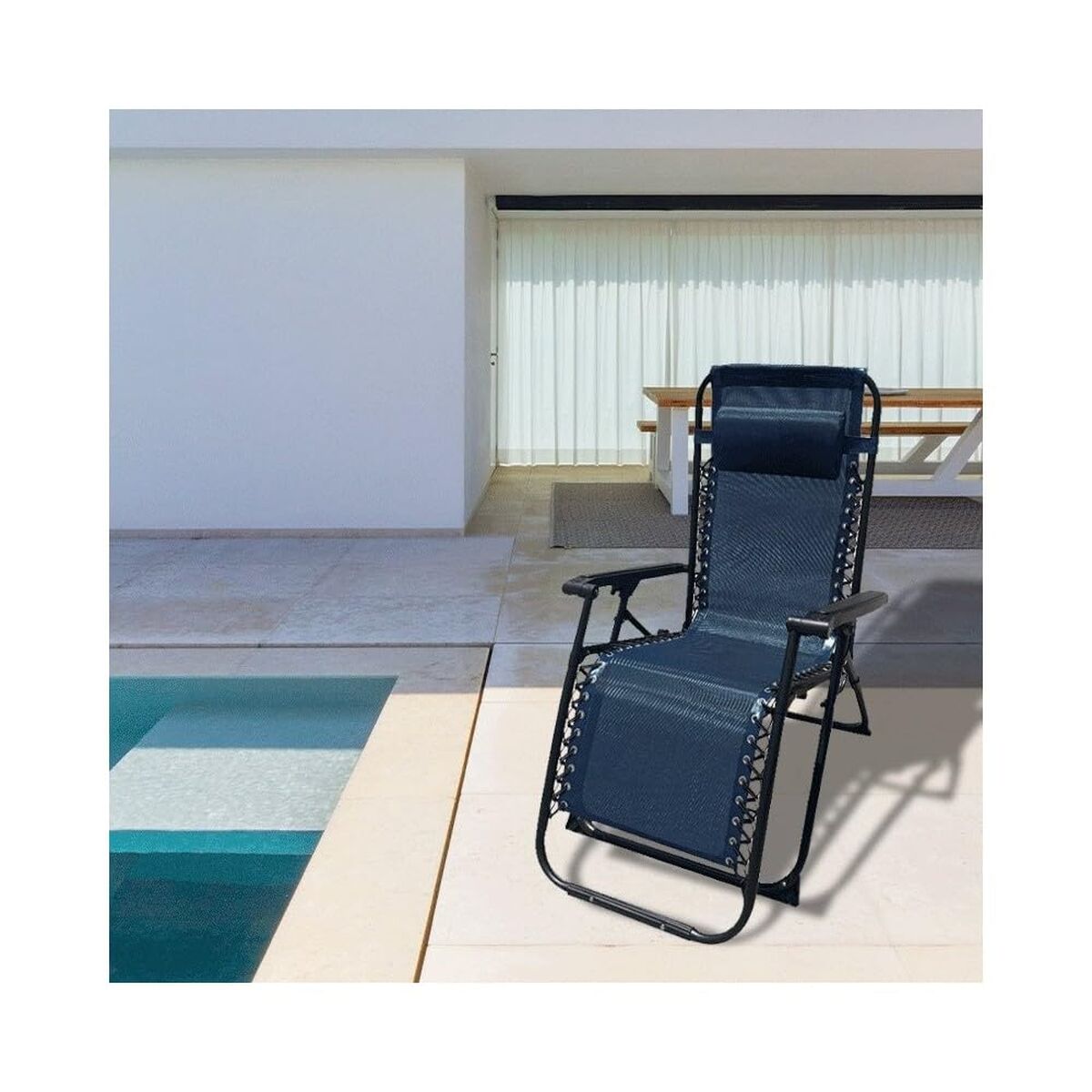 Gepolsterte Campingstuhl Marbueno 90 x 108 x 66 cm Blau