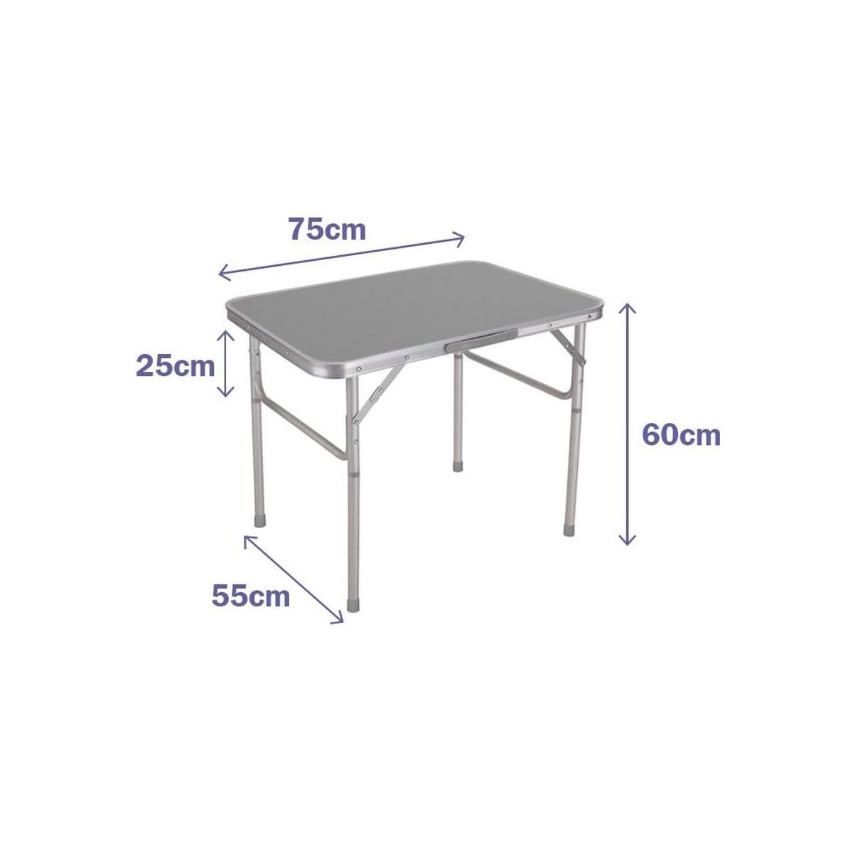 Table Klapptisch Marbueno Grau 75 x 60 x 55 cm