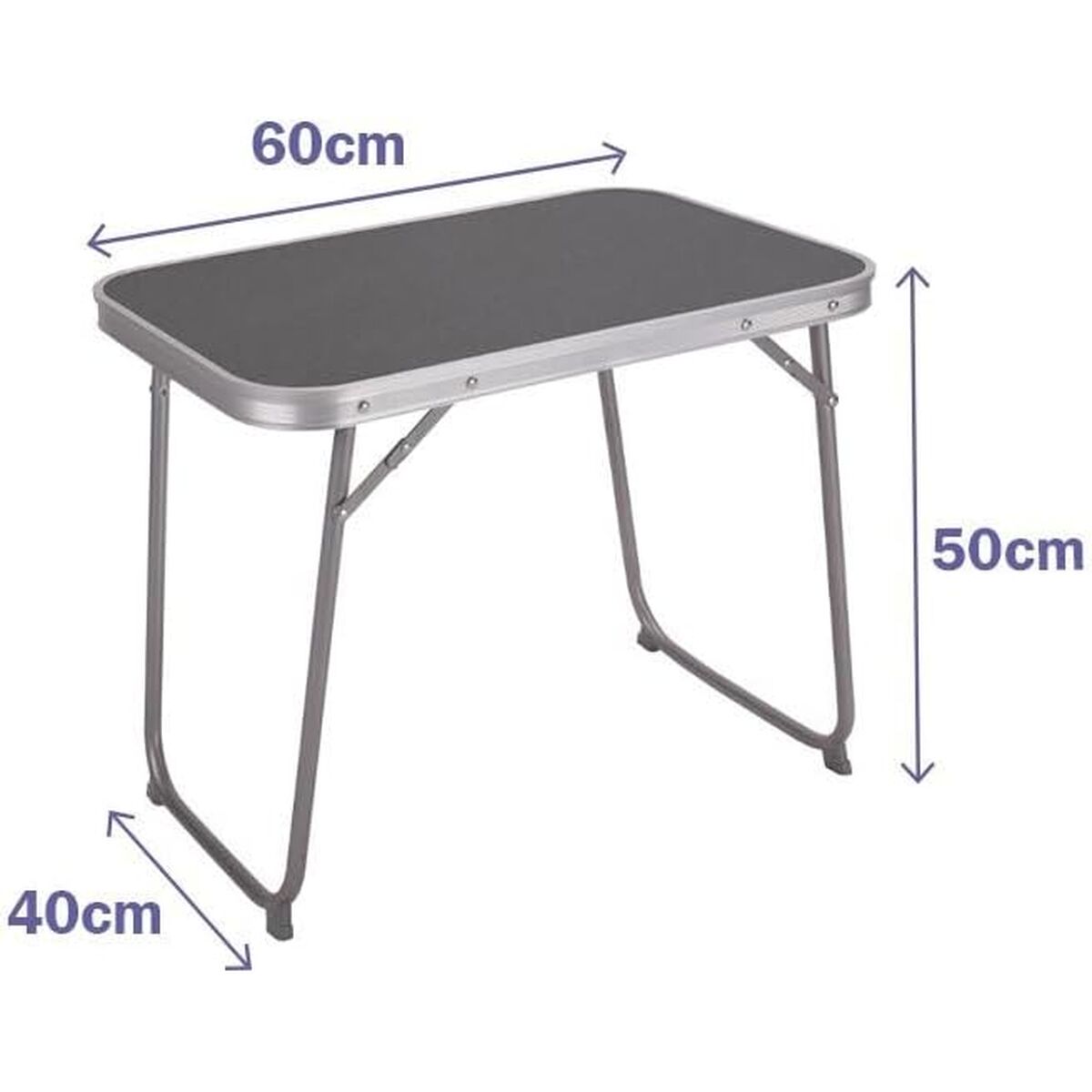 Table Klapptisch Marbueno Grau 75 x 60 x 55 cm