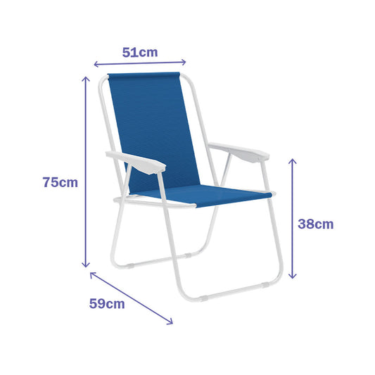Gepolsterte Campingstuhl Marbueno Blau 59 x 75 x 51 cm
