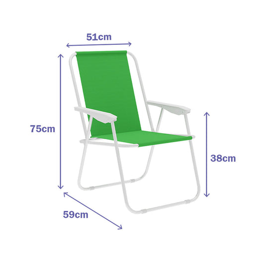 Gepolsterte Campingstuhl Marbueno grün 59 x 75 x 51 cm