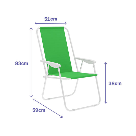 Gepolsterte Campingstuhl Marbueno grün 59 x 83 x 51 cm