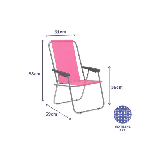 Gepolsterte Campingstuhl Marbueno 59 x 83 x 51 cm Rosa