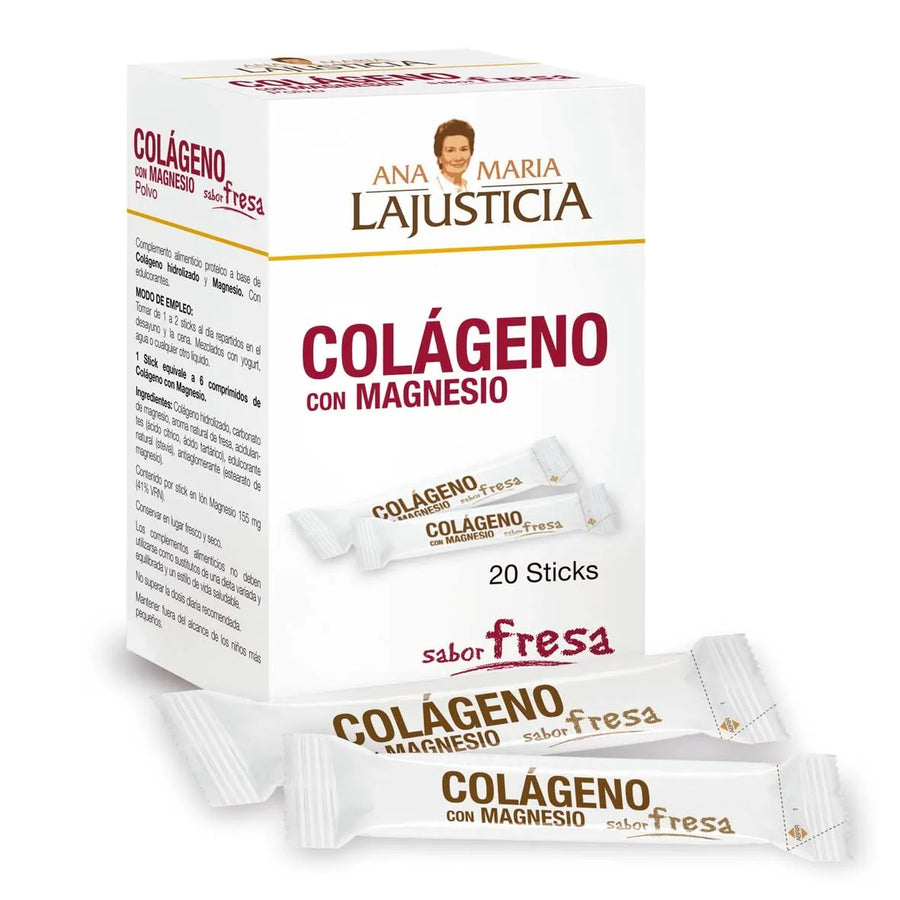 ANA MARÍA LAJUSTICIA ANA MARÍA LAJUSTICIA Kollagen mit Magnesium Erdbeergeschmack 20 Sticks je 4 g Kosmetik