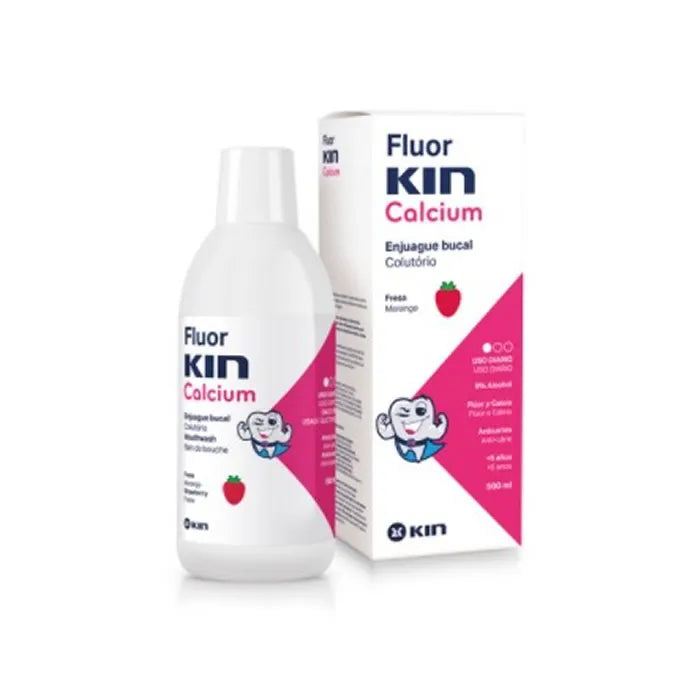 KIN KIN Fluorkin Kalzium Mundwasser Erdbeergeschmack 500 ml Kosmetik
