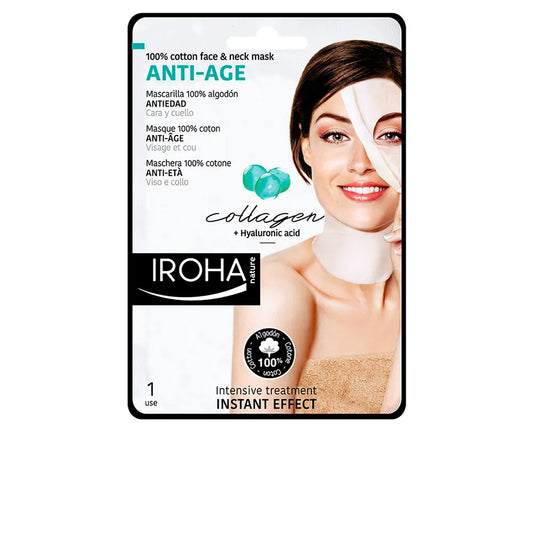 IROHA NATURE IROHA NATURE Anti Age Baumwoll-Gesichts- und Halsmaske mit Kollagen 1 Stück Kosmetik