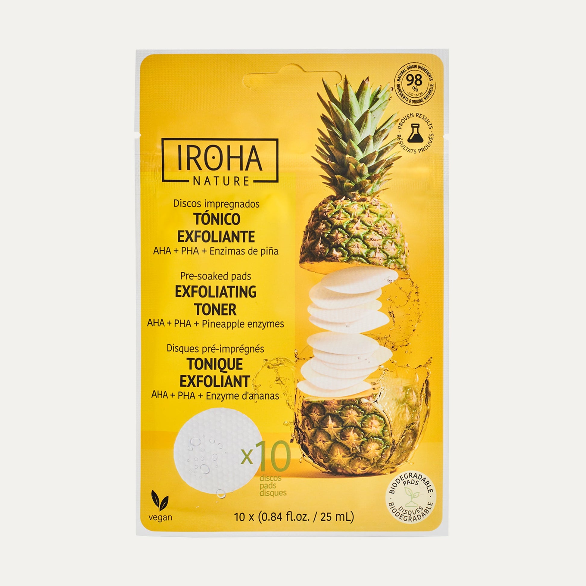 IROHA NATURE IROHA NATURE Peeling-Toner Pads vorgetränkt 10 Stück Kosmetik
