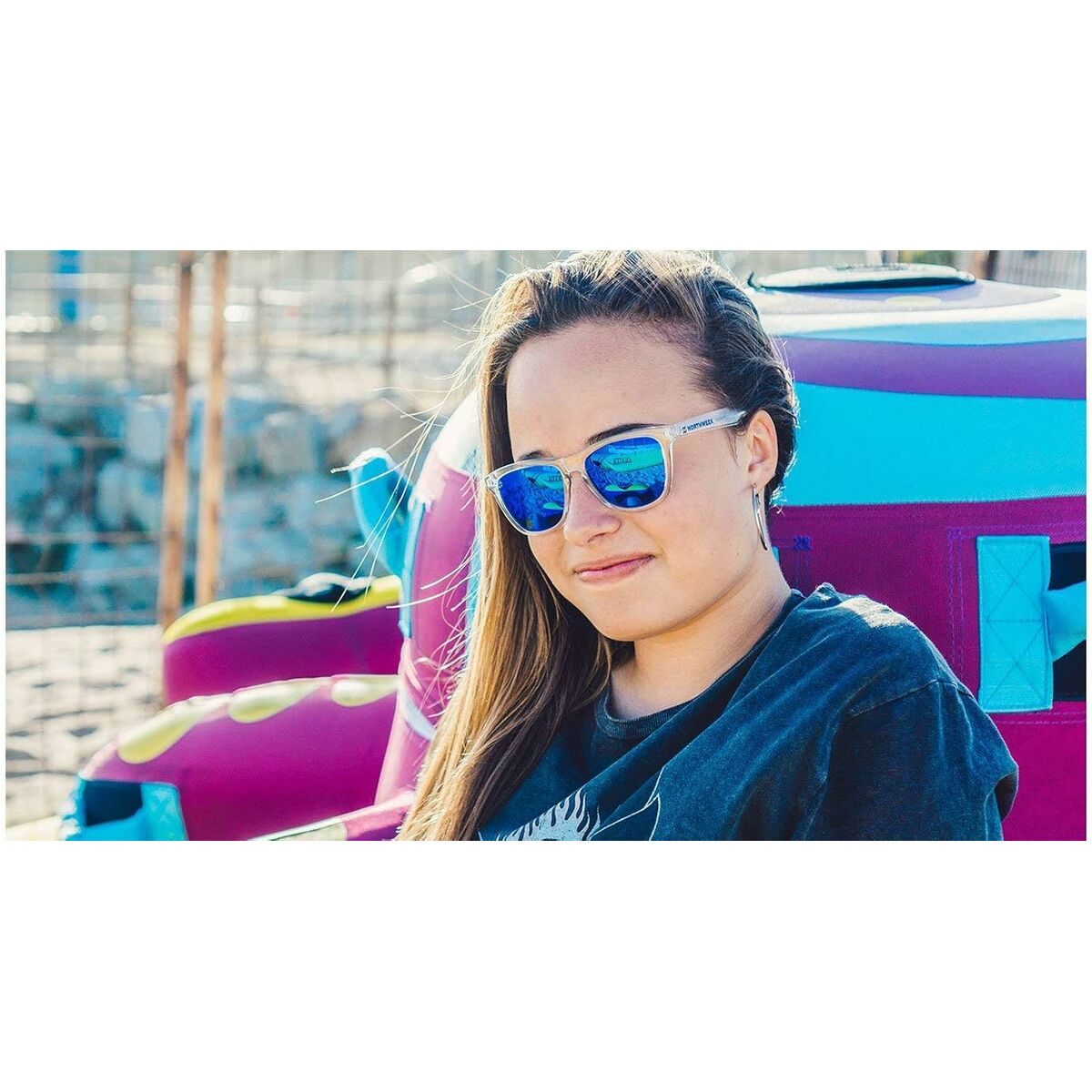 Northweek Kindersonnenbrille Northweek Kids Bright Ø 47 Mm Blau Durchsichtig