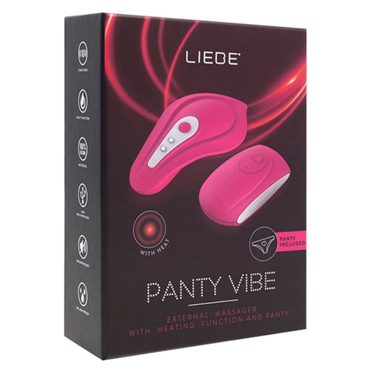 Liebe Panty Cerise mit G-Punkt-Vibrator, aufladbares Massagegerät – Verpackung