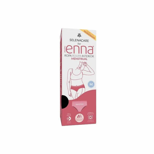 ENNA ENNA Menstruationsslip Hipster Schwarz Moderate Flow Größe M für Tag und Nacht Kosmetik
