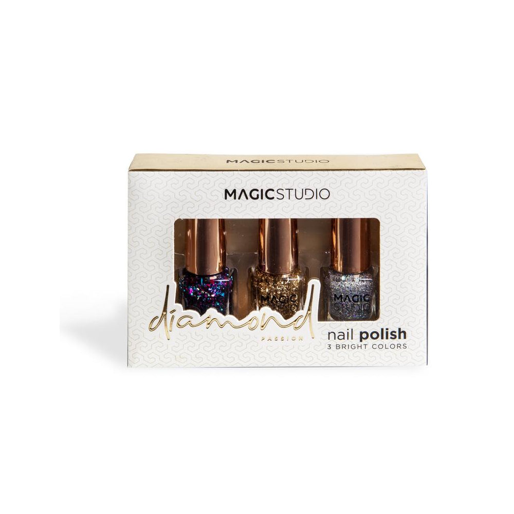 IDC Institute Magic Studio Diamond Nagellack-Set mit 3 Nagellacken
