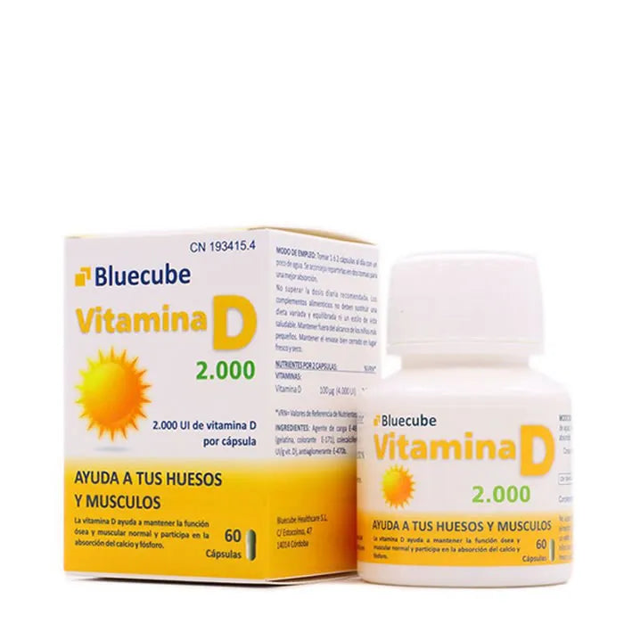 BLUECUBE BLUECUBE Vitamin D 2000 Nahrungsergänzung 60 Kapseln Kosmetik