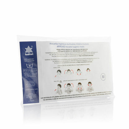 Luanvi wiederverwendbare Stoff-Hygienemaske Beard Grösse M im 3er-Set – Rückansicht