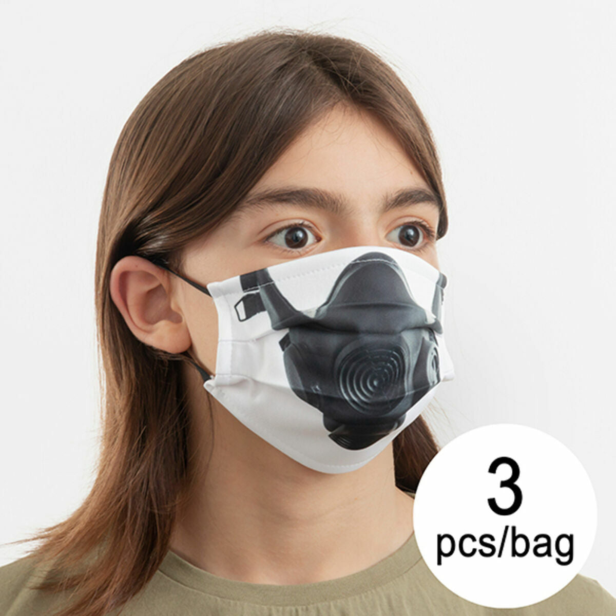 Luanvi wiederverwendbare Stoff-Hygienemaske Gas Grösse M 3er-Pack – Produktansicht