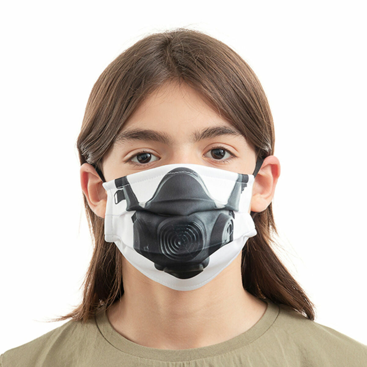 Luanvi wiederverwendbare Stoff-Hygienemaske Gas Grösse M 3er-Pack – Seitenansicht