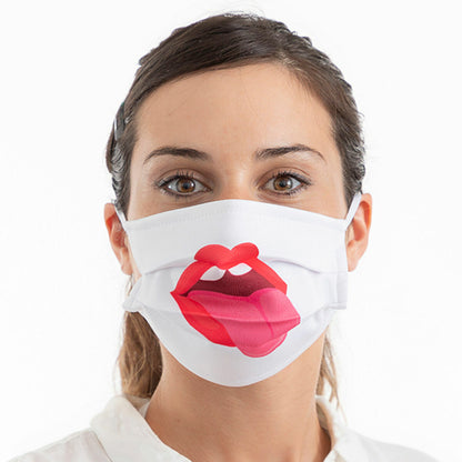 Luanvi wiederverwendbare Stoff-Hygienemaske Tongue Grösse M im 3er-Pack – Rückansicht