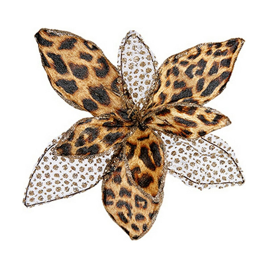 Dekorative braune Blume Krist+ mit Leopardenmuster, 24 cm