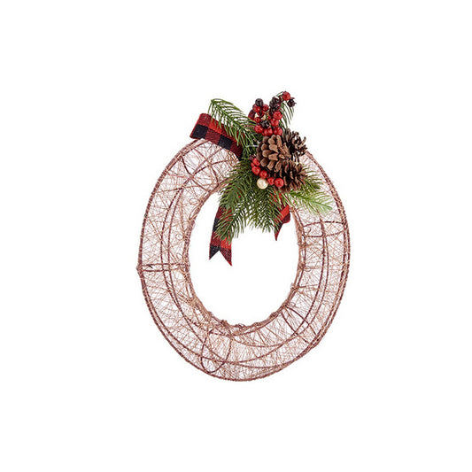 Weihnachtskranz Krist+ Champagne Metall 29 x 12 x 30 cm