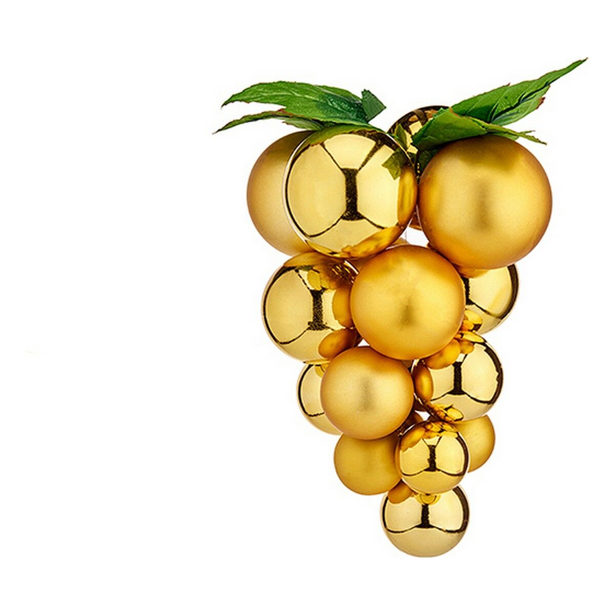 Goldene kleine Weihnachtsbaumkugel aus Kunststoff im Trauben-Design von Krist+