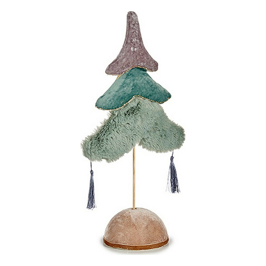 Dekorativer Weihnachtsbaum Krist+ aus Holz und Polyester in Blau, Türkis, Lila und Silber