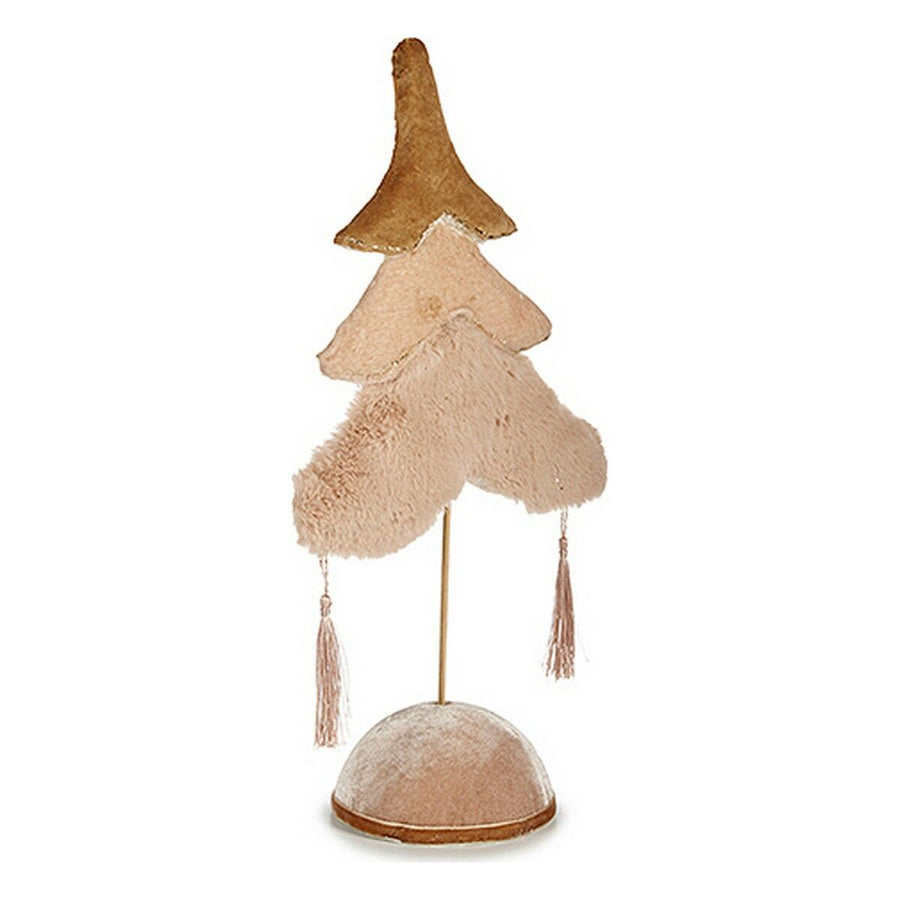 Krist+ Dekorativer Weihnachtsbaum Polar in Beige und Gold aus Polyester und Holz, 12 x 43 x 22 cm