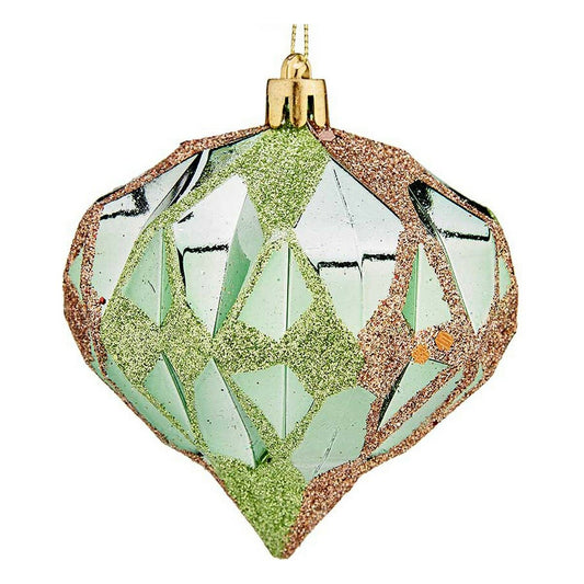 Weihnachtsbaumkugeln Krist+ grün Kunststoff Diamant Ø 8 cm 6 Stück