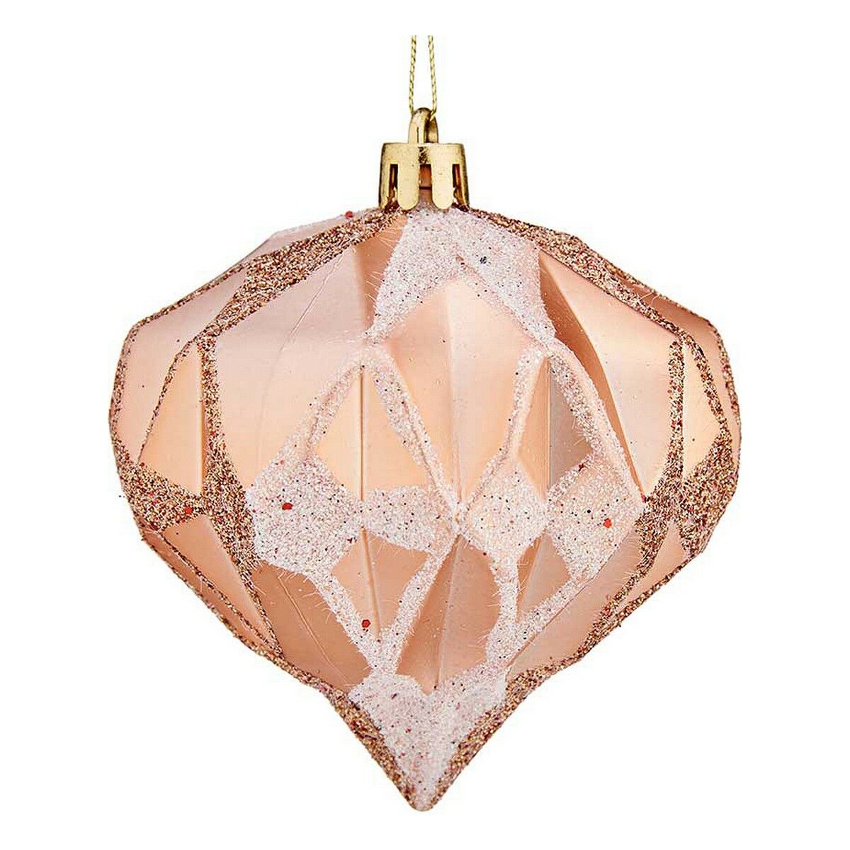 Krist+ 00894 Weihnachtsbaumkugeln kupfer Kunststoff Diamant Ø 8 cm 6 Stück