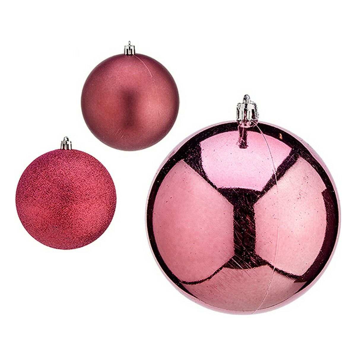 Weihnachtsbaumkugeln Krist+ Rosa Kunststoff Ø 10 cm 6 Stück