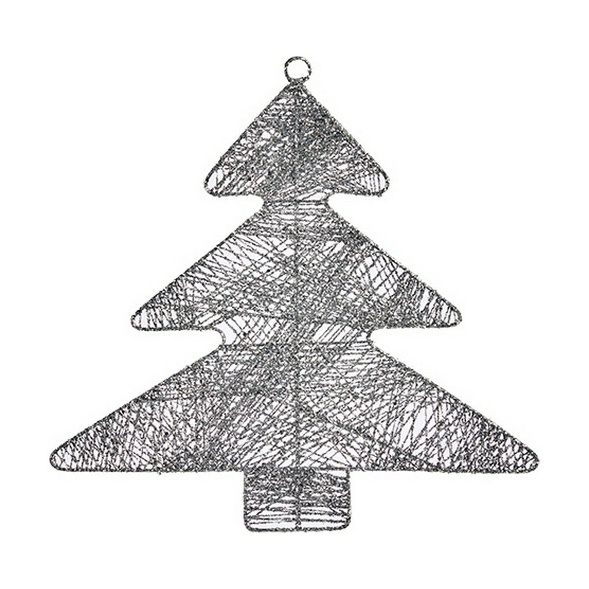 Krist+ silberfarbene Weihnachtsbaum-Dekoration aus Metall und Kunststoff, 36,7 x 0,2 x 37,5 cm